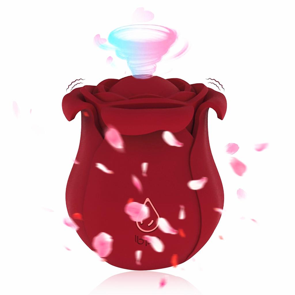 Vibrators for Clitoris Stimulation Rose Shape Vaginal Sucking Vibrator Nipple Sucker Tongue Tease Powerful Sex Toys for Women