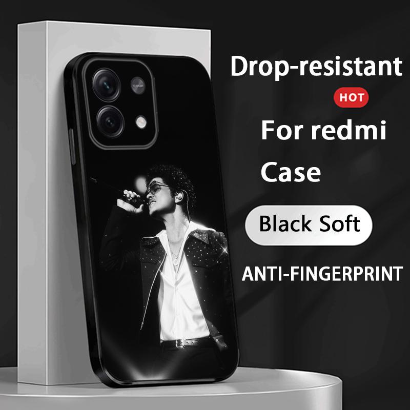 

Bru-no cool singer fashion design Phone Case For Redmi Note 14 13 12 11 Pro Plus S 5G 14C A3 Soft Black Phone Cover Redmi Note 11S 4G