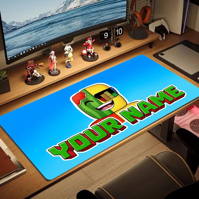 Custom Name Sunny & Melon Mouse Pad Large Gaming Table Cushion Non-slip Laptop Tablet Big Mousepad XXL Mat Mini PC Playmat With Lock edge_XIA