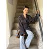 NEWOPEN 2025 Early Spring Korean-Style Women's Double-Breasted Waist-Hugging Blazer C3588