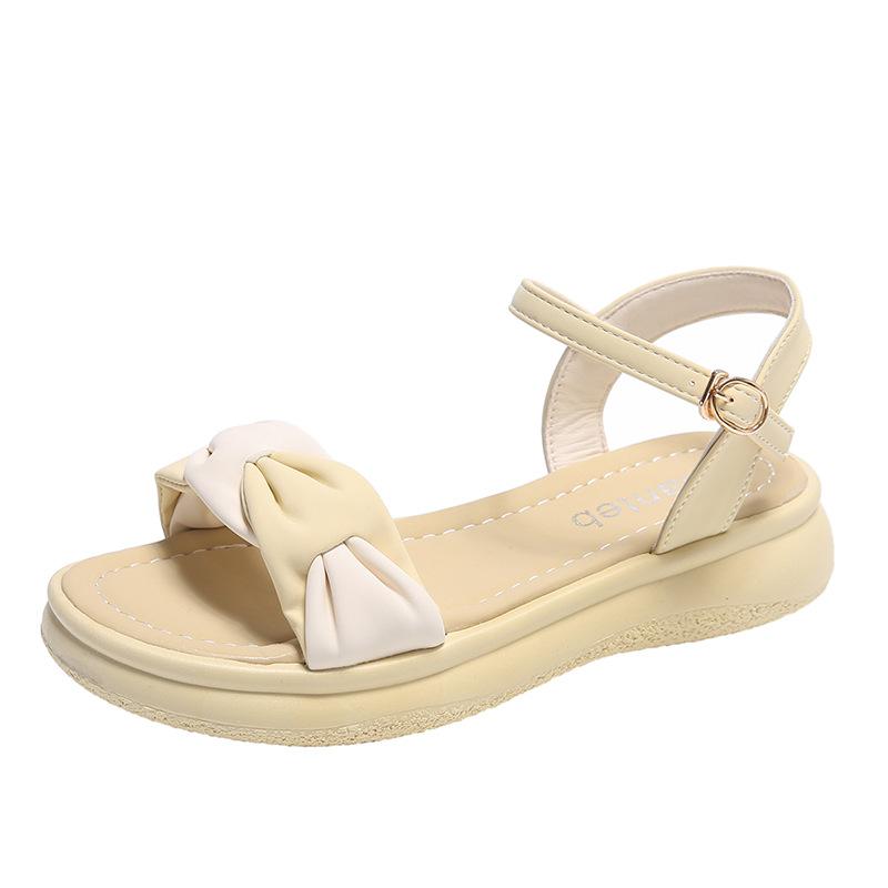 Sandals female summer new fashion versatile fairy style word belt French Roman shoes with skirt beach shoes