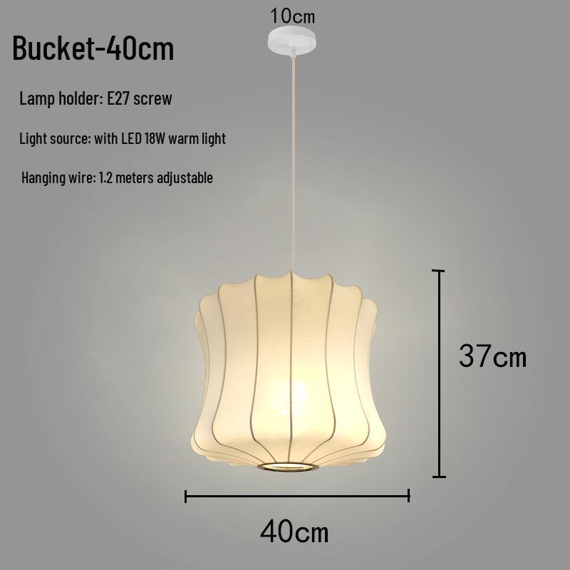 Zen Lantern: Japanese Silk Fabric Pendant Light for Bedroom, Dining Room, and Bar