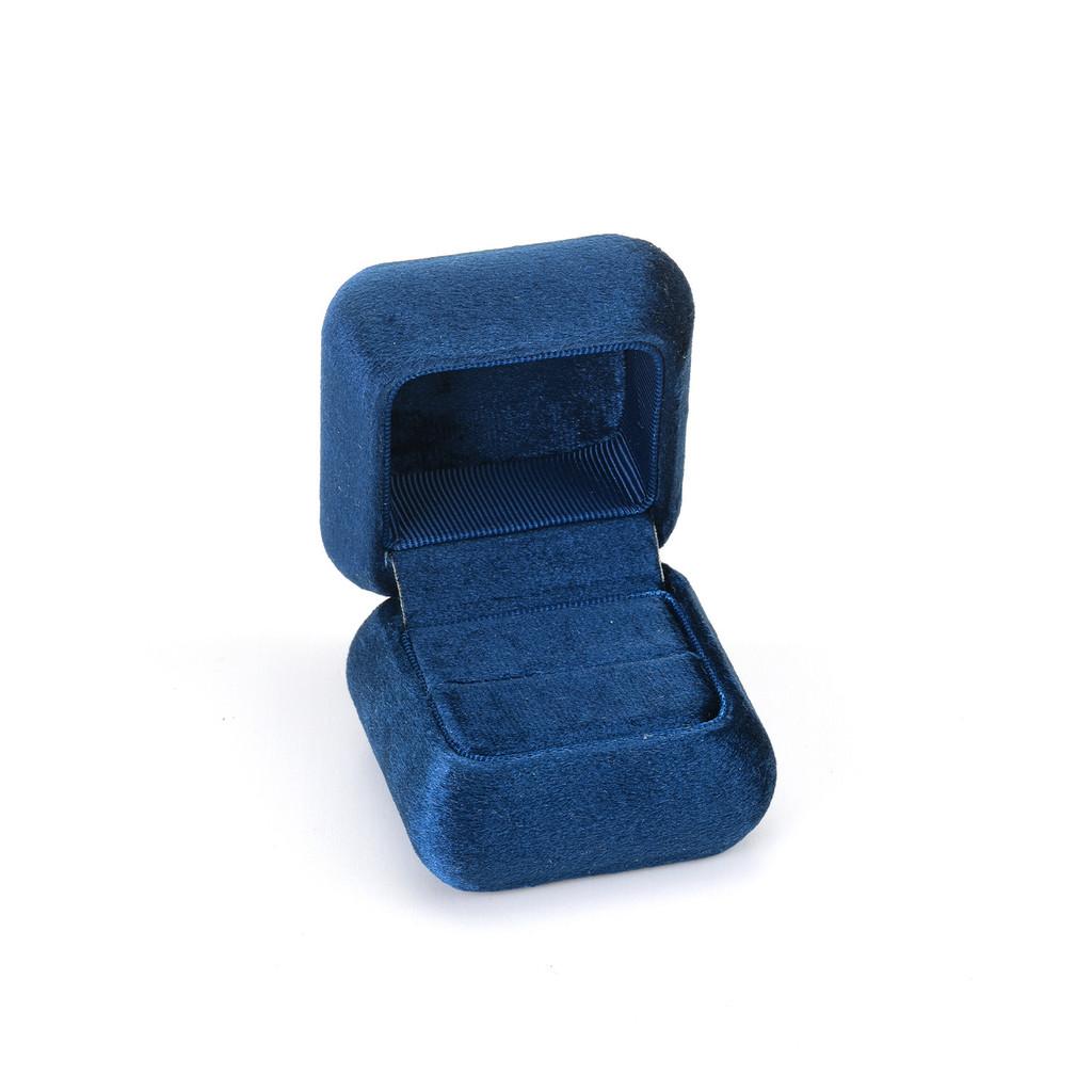 Velvet Ring Box With Rounded Edges For Jewelry Packaging Gift For Engagement