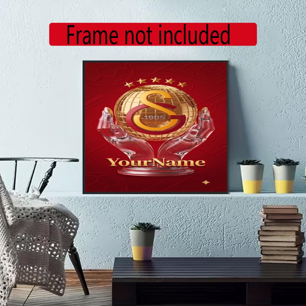 Galatasaray Customize Text Diamond Painting Round Diamond Mosaic Suitable For Beginners Diamond Painting Rhinestones Gift Frameless