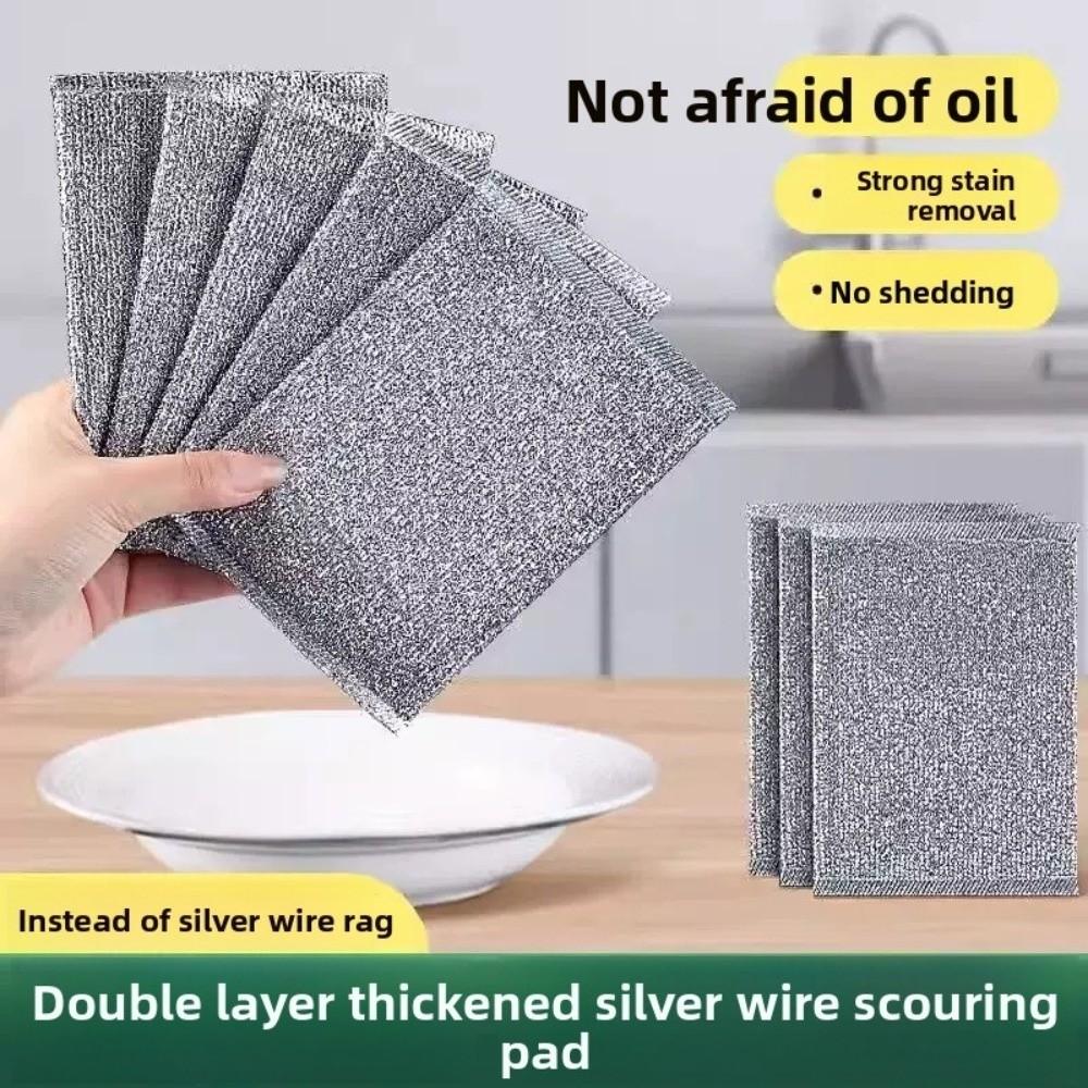 10 STÜCKE Multifunktionale Stahldraht Spültücher Antihaftöl Reinigungswerkzeuge Küchenreinigung Scheuerschwamm Doppelseitig