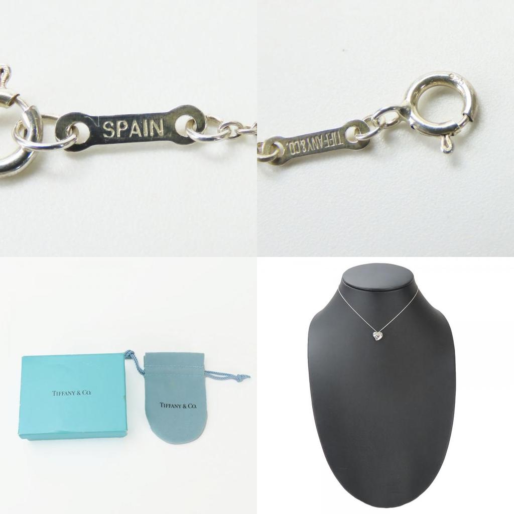 Used TIFFANY&Co. Necklace Curved Heart Silver925 4.1g Silver Accessories