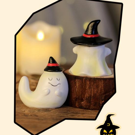 Yousheng Halloween Figure, Compact Resin Ghost Desktop Ornament, Halloween Decoration for Home Parties Window Holiday