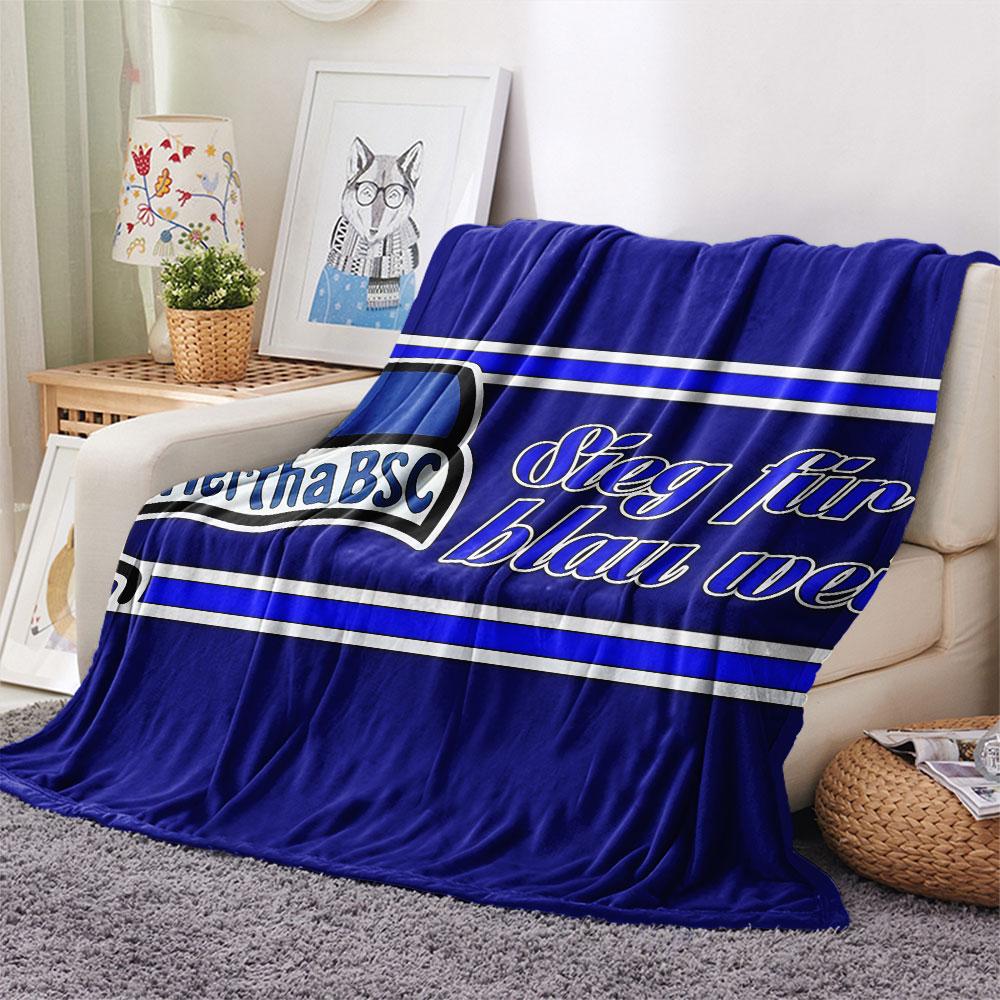 1PC Hertha BSC Patterned Flannel Blanket Suitable For All Seasons for Home Decor Warmth and Comfort Gifts Holiday Present