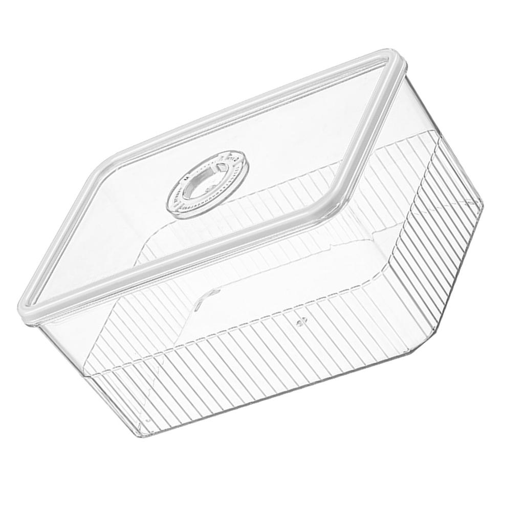 Refrigerator Storage Box with Lids Plastic Transparent Sealed Fridge Food Storage Containers for