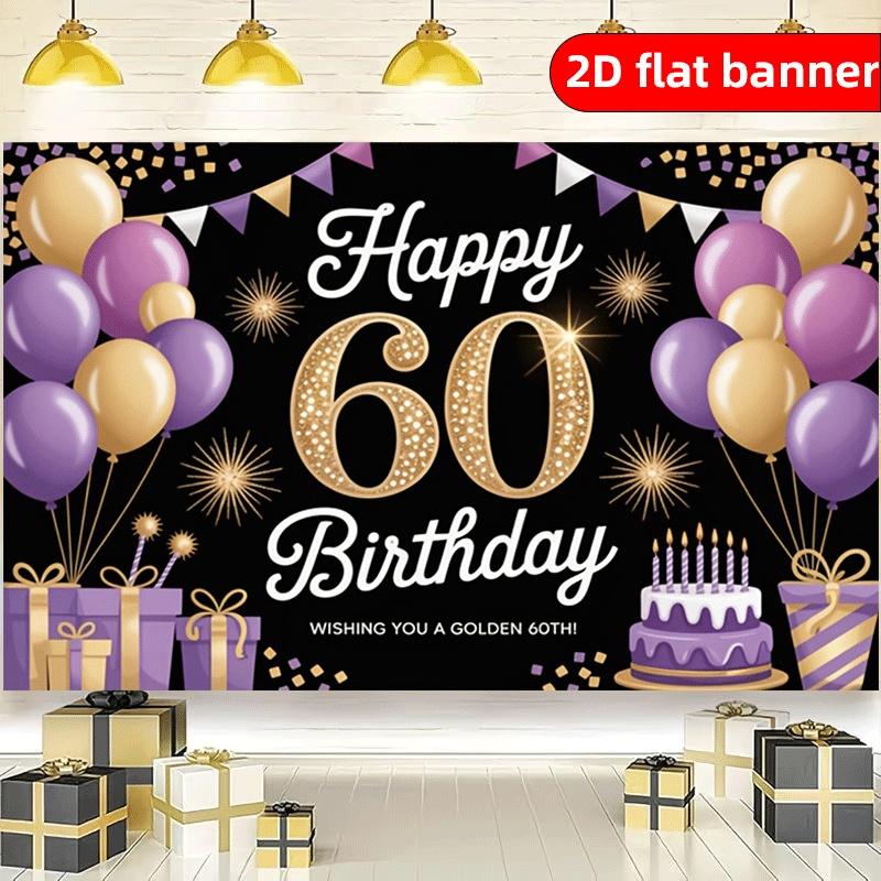 1pc 2D Flat Birthday Banner 'Happy Birthday' Fashionable Personality Decorative Exquisite Patterns for Holiday Party Decoration