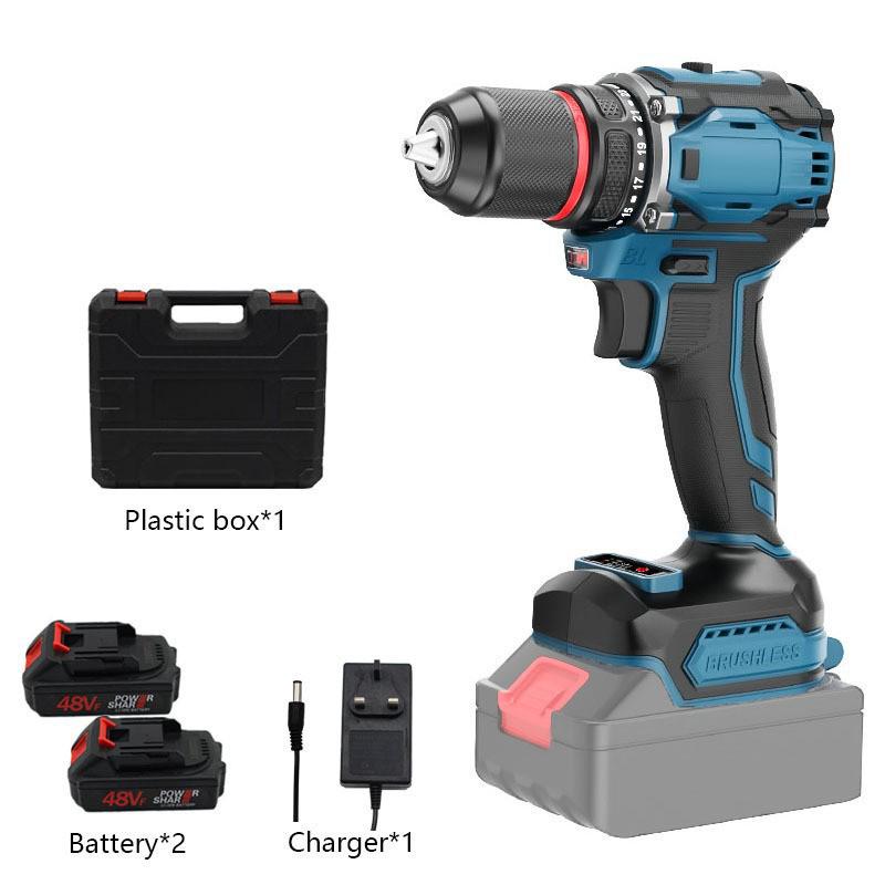 21V Dual-Speed Handheld Electric Drill with 10MM Lithium Battery & Bit Set