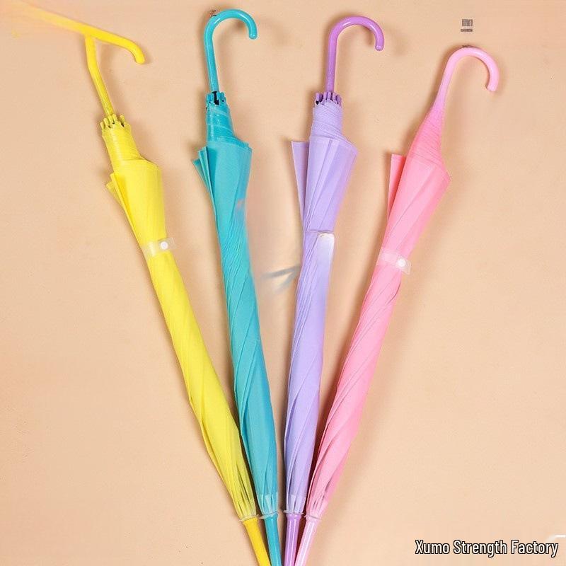 Long-Handed Transparent Umbrella with UV Protection for Women & Kids