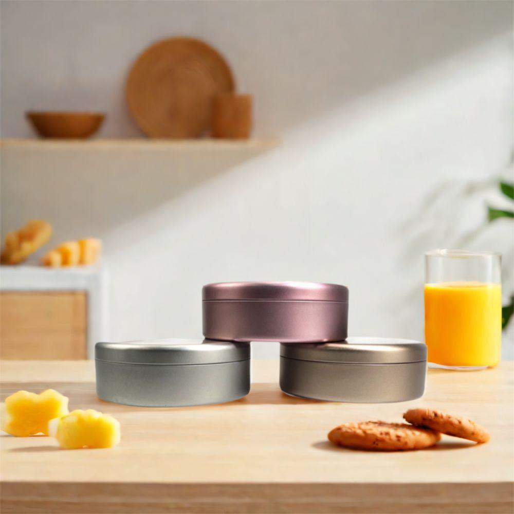 3Pcs Round Tea Cake Tin Tinplate Candy Biscuit Packaging Box Durable Cookie Storage Boxes  Gifts