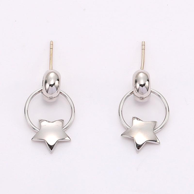 S925 Silver Needle Women's Heart & Round Stud Earrings - Cute Mini Ear Drops