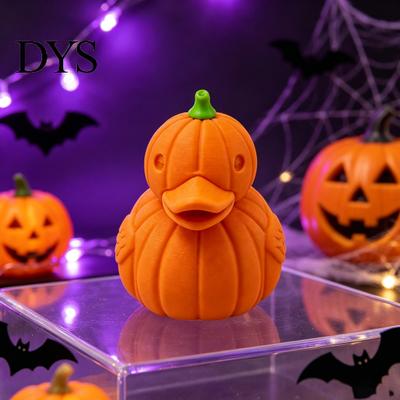 Unique Gift for Friends Halloween Pumpkin Duck Figurine, 3D Printed Cute Fall Artistic 3d Ornaments Statue, Autumn Thanksgiving Desktop Ornament, Home