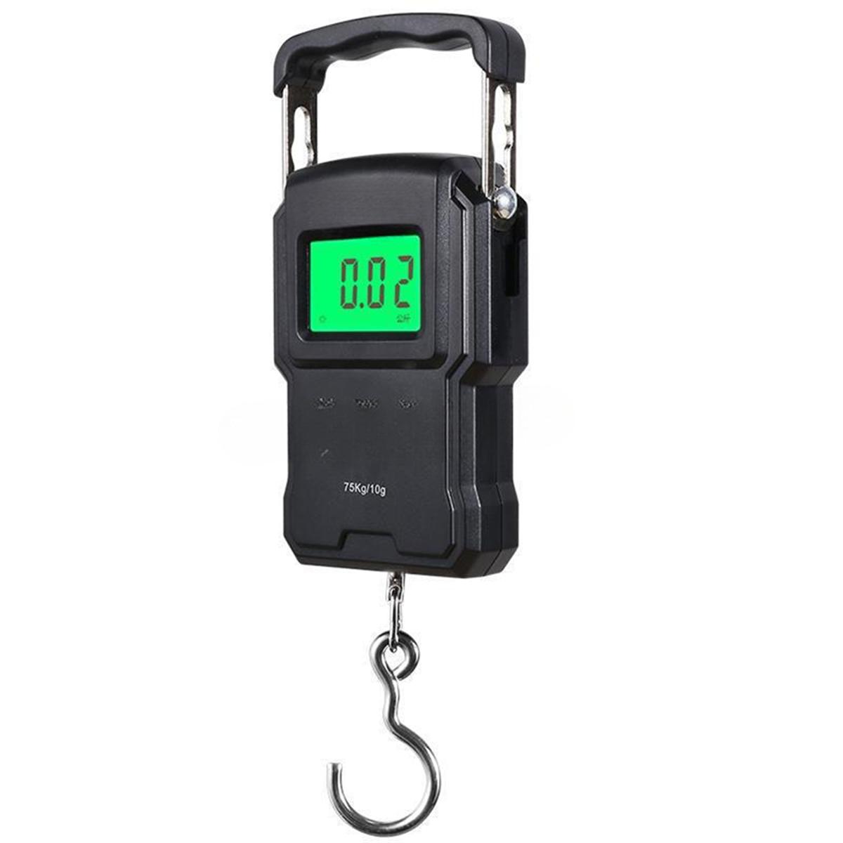 2025+ 75kg/10g Tape Measure Digital Scale Portable Digital BackLight Fishing Hanging Hook Scale with 1M Ruler China Mainland