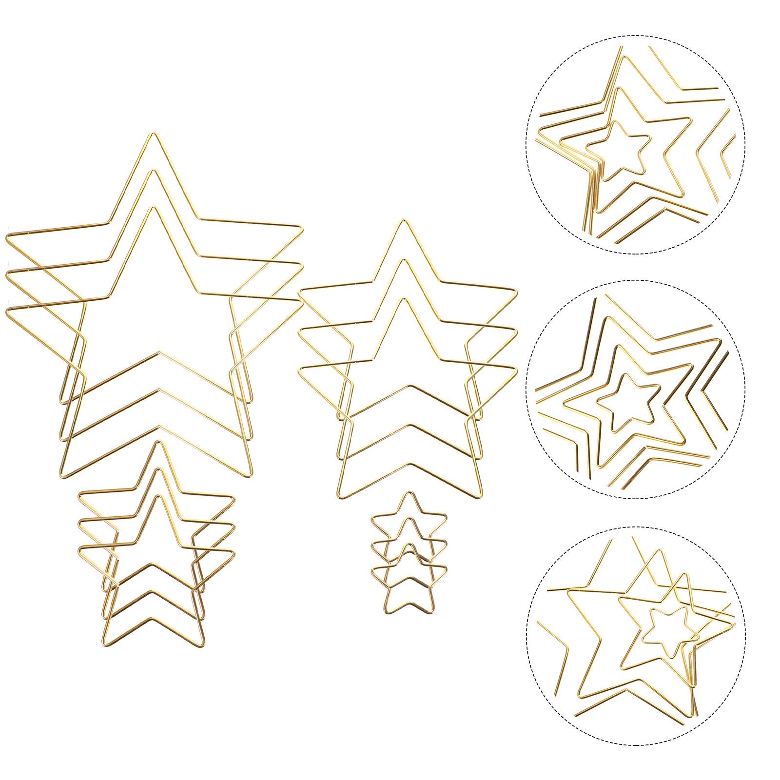 

12 шт. гирлянда пентаграмма железный круг металлические обручи для поделок кольца для венков принадлежности в форме ловца снов 20.00X20.00X0.20CM золотистый