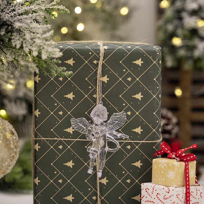 4-Piece Acrylic Angel Christmas Tree Ornaments