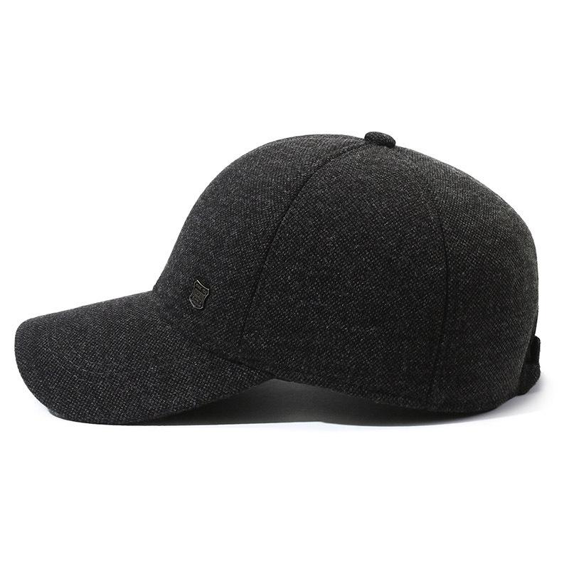 Men's Hats Autumn and Winter Middle-aged and Elderly Thickened Ear Protectors and Warm Peaked Caps Outdoor Woolen Cold-proof Dad Cotton Hats