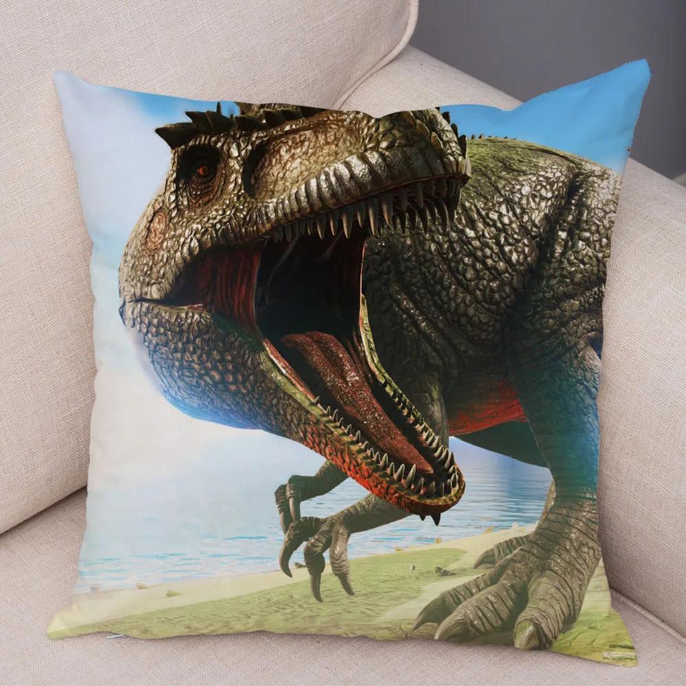 Car Sofa Home Pillowcase Jurassic Dinosaur Cushion Cover Decorative Wildlife Print