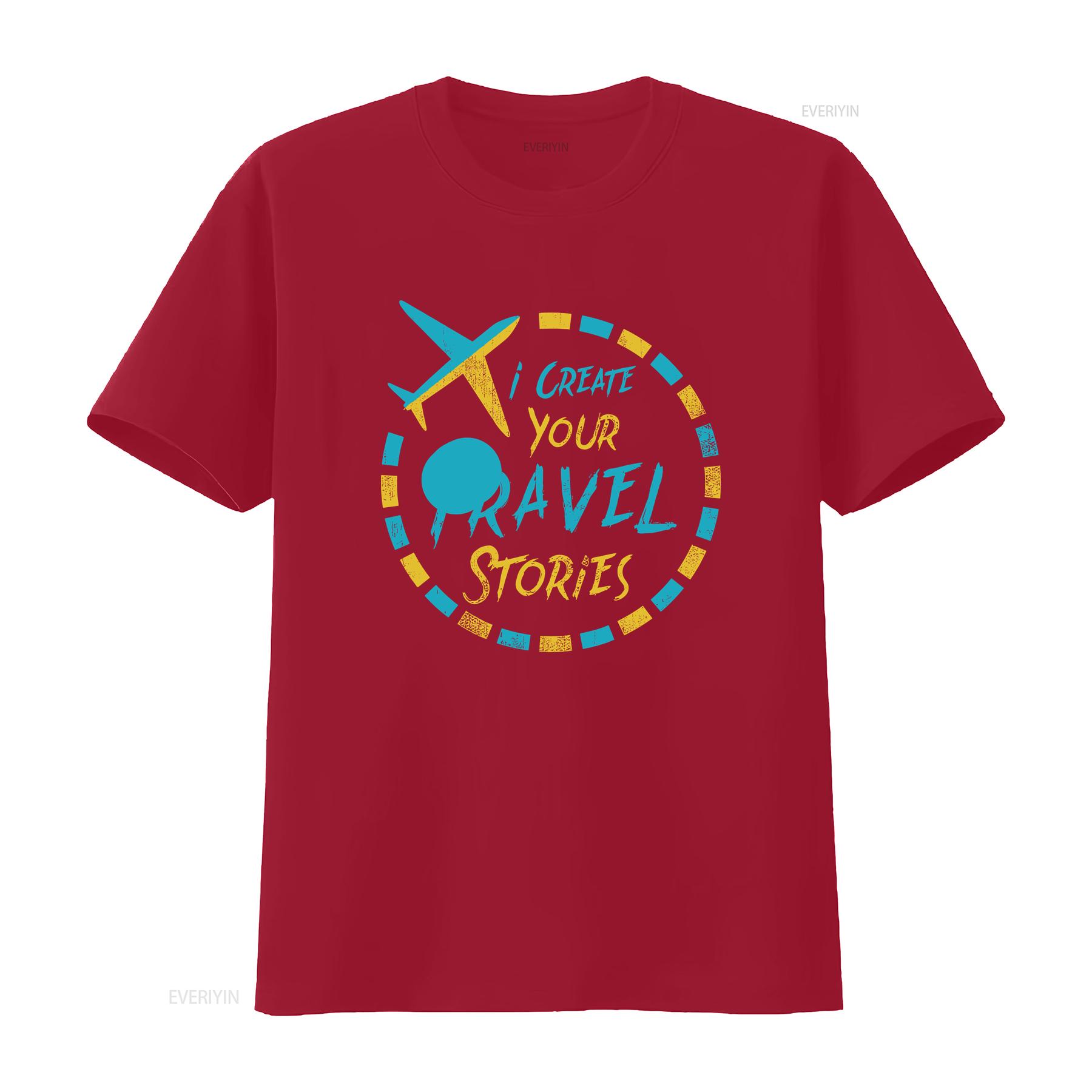 

I Create Your Travel Stories Agent T Shirt vintage Washed Breathable designer clothes Stylish fashion Stretched streetwear S
