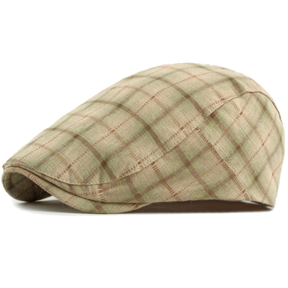 HT5056 Mens Berets Women New Spring Summer Sun Cap Artist Painter Beret Hat Male Female Ivy Flat Cap Adjustable Plaid Beret Caps
