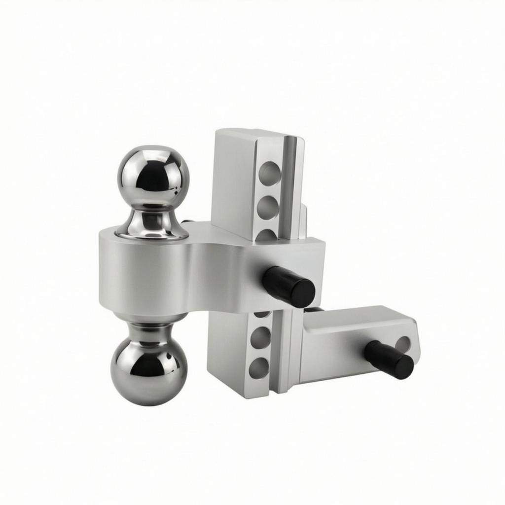 Adjustable Ball Mount with Dual Balls Aluminum Trailer Hitch Lockable