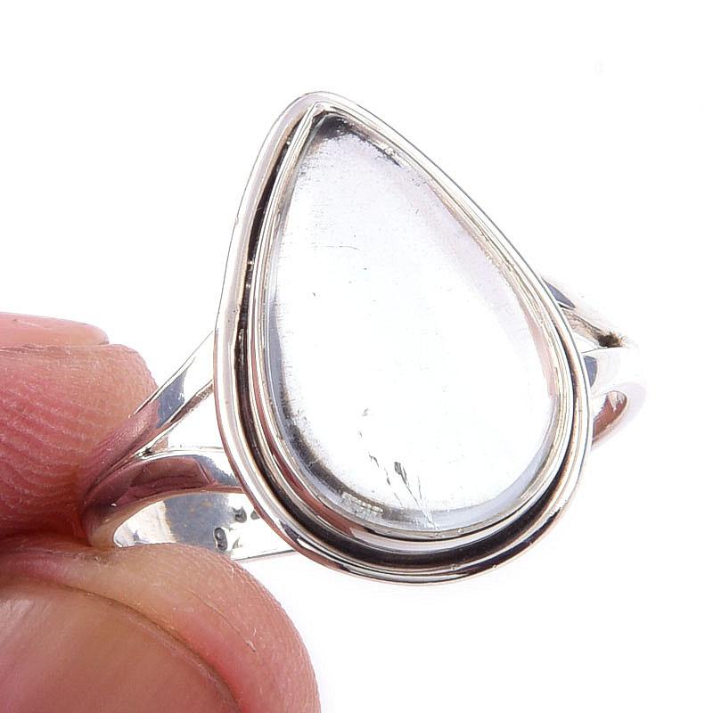 

Natural Aquamarine Gemstone Handmade 925 Solid Sterling Silver Ring Size 10 a5u02
