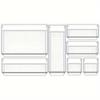 Set Organizzatore per Cassetti Versatile da 10 Pezzi - Vassoi e Divisori in Plastica Trasparente in 4 Misure per Organizzare Perfettamente Trucco e Cucina
