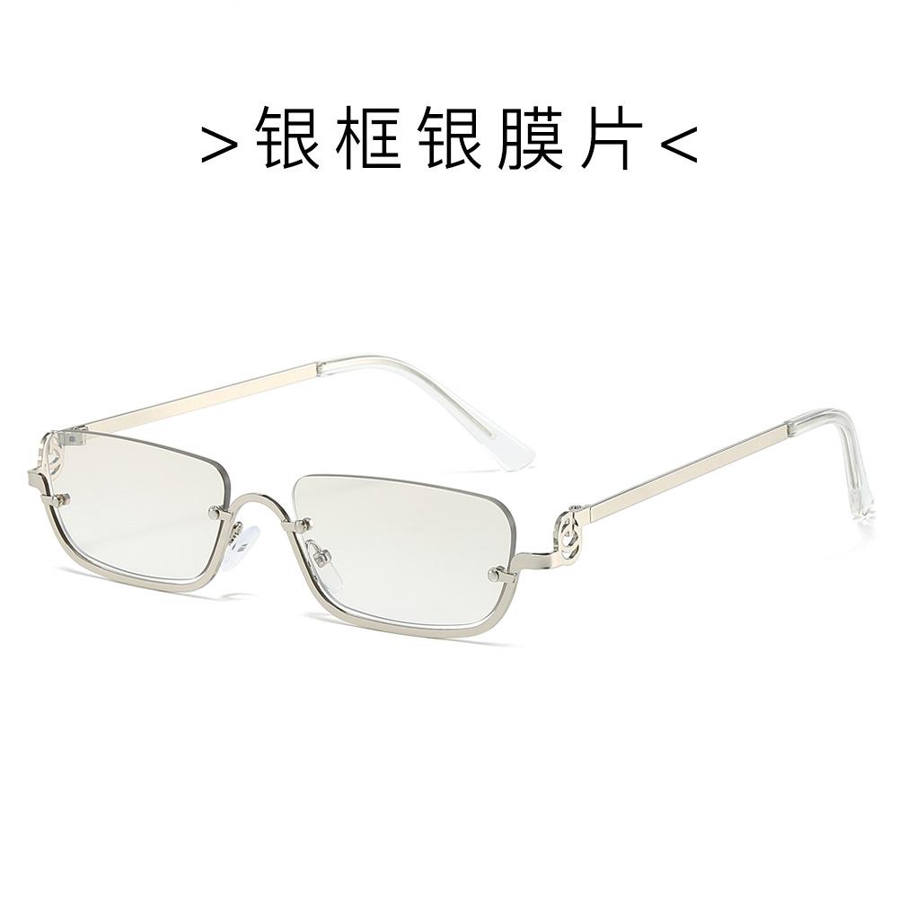 

Солнцезащитные очки квадратной оправы с нижней половинной оправой, солнцезащитные очки с металлической оправой, персонализированные солнцезащитные очки для женщин Regular