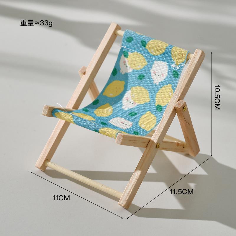 Cartoon Beach Style Dollhouse Chair Ornament Eco-Friendly Phone Stand Doll Display Home Desktop Decoration Office Accessories