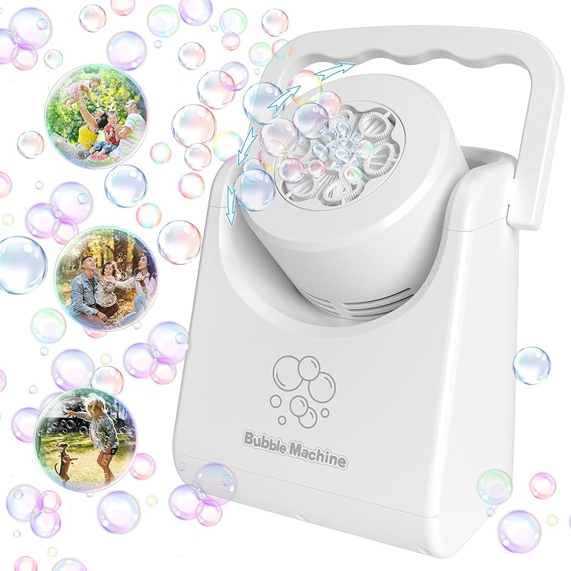 Bubble Machine for Kids Toddlers,Automatic Bubble Blower,Portable Adjustable Angle Bubble Maker,Bubbles Toy for 3 4 5 6 7 Year Old Boy Girl,Outdoor
