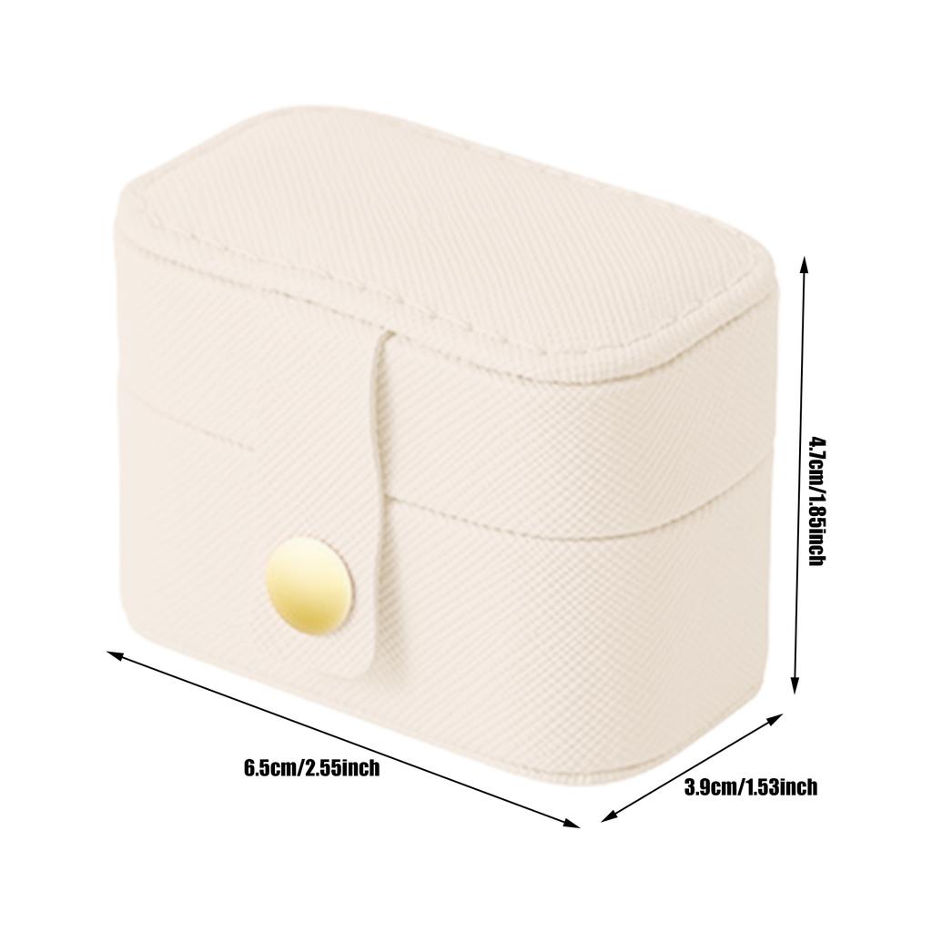 Elegant PU Leather Case Jewelry Organizer Secure Rings and Earrings Storage Container with Soft Velvets Interior