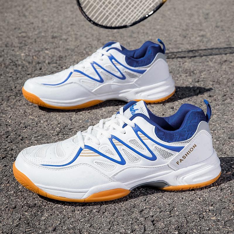 Neue Sportschuhe für Herren und Damen, niedrig geschnittene Schnürschuhe mit dicken Sohlen, stoßdämpfende Tischtennisschuhe und Badmintonschuhe