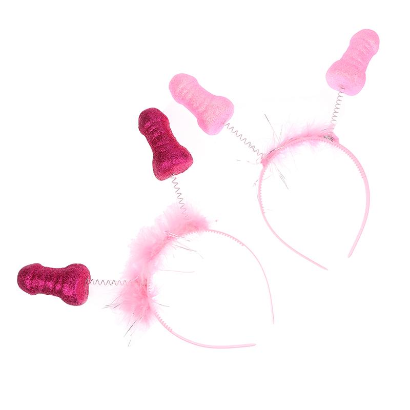 1Pc Bachelorette Party Headband Red Pink Feather Sexy Hair Band Wedding Bridal Shower Happy Hen Party Decor Photo Prop