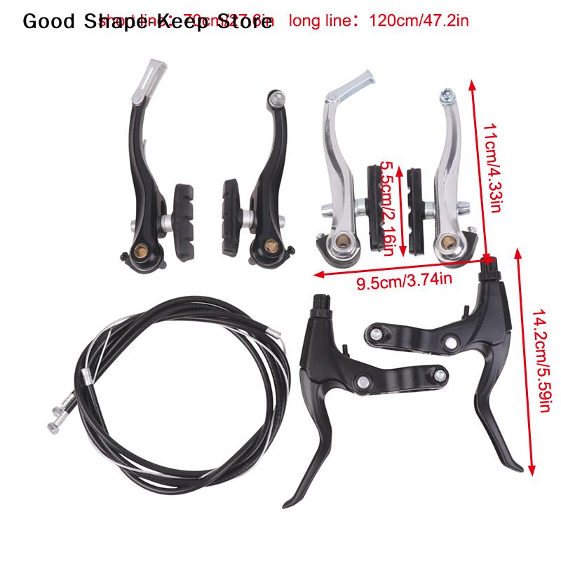 Aluminum Alloy V Brake Set for Mountain Road Bike - Front And Rear Brake Pads with Levers Cycling Riding Accessories