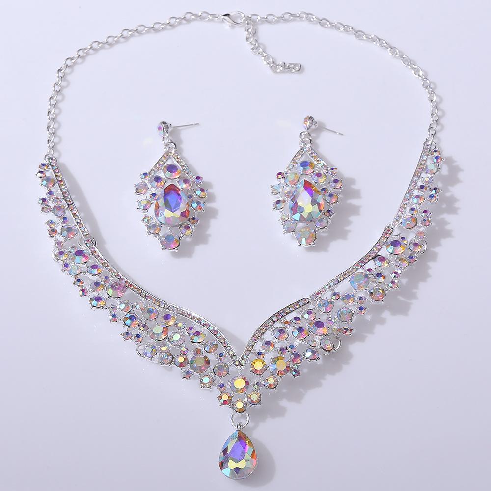 Royal Queen Bridal Jewelry Sets for Women Luxury Necklace Earrings Sets Wedding Dress Bride Jewelry Set Accessories