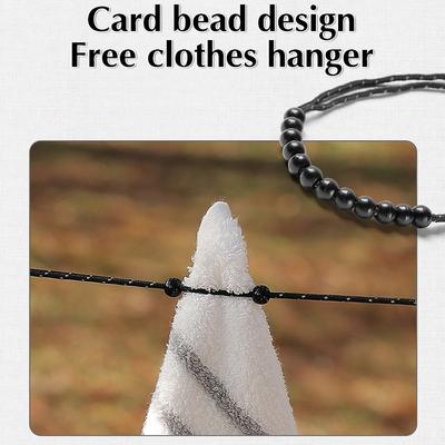 3M Outdoor Camping Stretch Clothesline With 12 Clips Windproof Travel Stretchy Clothesline Sock Line Hanging Laundry Drying Rope