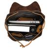 Leather Backpack Large Capacity Men'S Retro Mad Horse Leather Travel Bag Student Schoolbag Can Hold 15 Inch Backpack