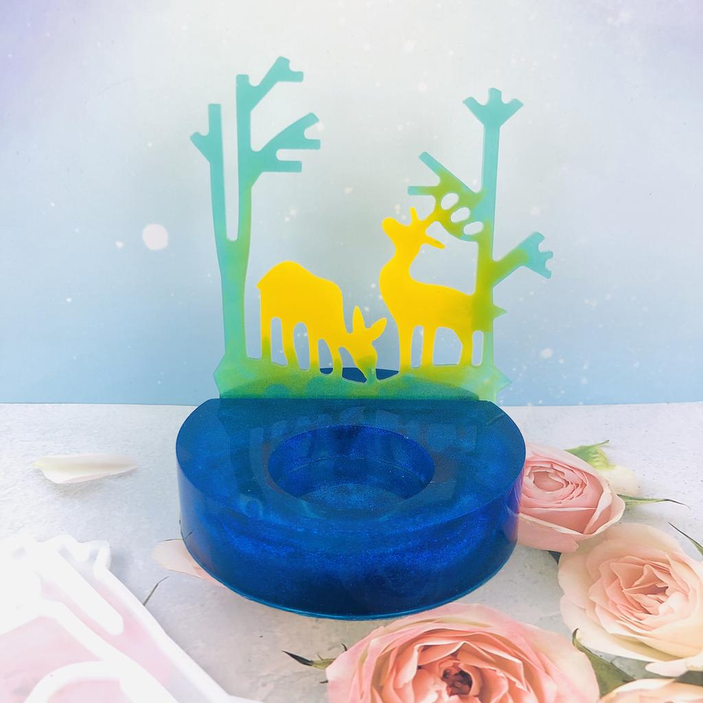 2pcs/set,diy Fawn Candlestick Inserts,reflection Plaster Molds,diy Woodland Fawns,silicone Molds,home Decor,craft Lover Gifts