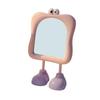 Cartoon Desk Mirror with Standing Legs Angle Adjustable Desktop Vanity Mirror Women Cartoon Eyes Makeup Table Mirror Decoration