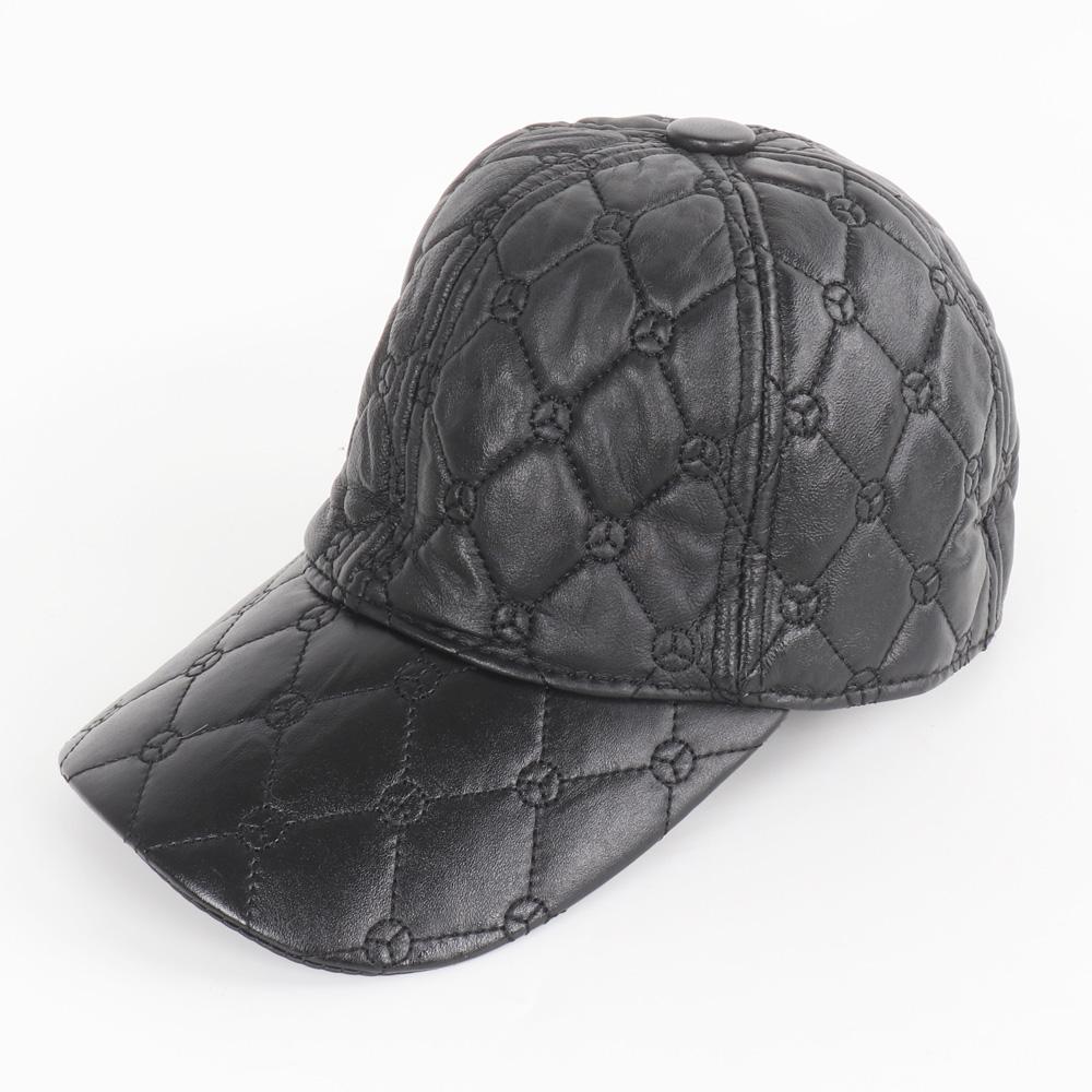 New Men Autumn Winter Real Sheepskin Leather Baseball Cap Quality Real Sheepskin Hat Unisex 100% Genuine Sheepskin Leather Hats