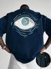 2026 Summer New Style Unisexs Pure Cotton TShirt Street Casual Fashion Soft and Comfortable Simple Eye Pattern Print