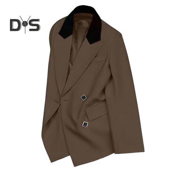 Dámský oblek Kabát Klopa Dlouhý rukáv Patchwork Barva Sako s klopovými kapsami Volný střih Ležérní Kancelářské pracovní oblečení