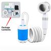 Portable Camping Shower Pump USB Rechargeable Outdoor Camp Hiking Car Washing RV Traveling Electric Shower Head Sprayer Pump