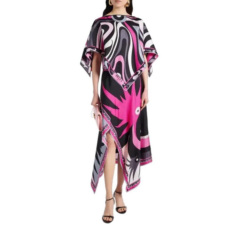 Suit Printed Top Irregular Skirt Two-piece Set