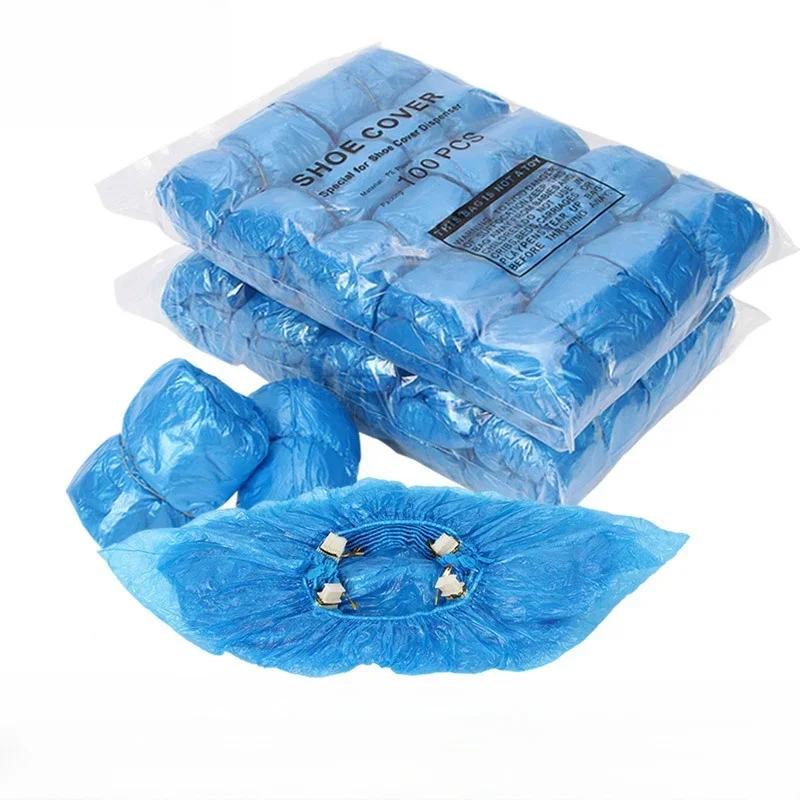 Disposable Shoe Cover Plastic Foot Cover Thickened Design Good Durability Tough Enough Nested Design For Household Use