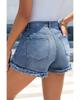 Azura Exchange High Waist Raw Hem Denim Shorts
