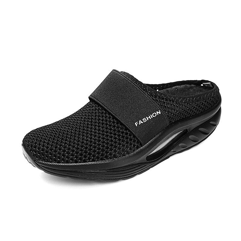 Women s Thick-Soled Flyknit Air Cushion Sandals 39 чёрный