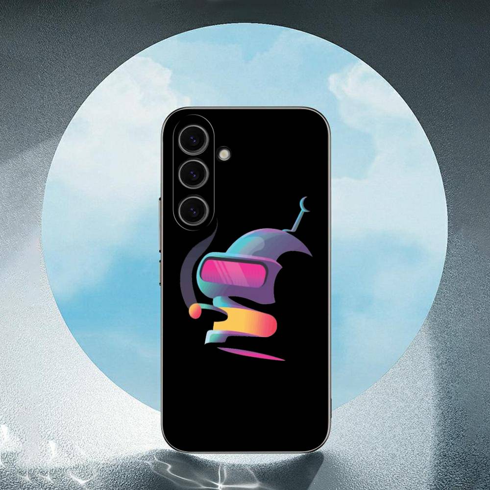 Cute Futuramas For Kid For Samsung Galaxy S25 S24 S23 Ultra S22 S21 Plus S20 Black Soft Silicone Protective Case